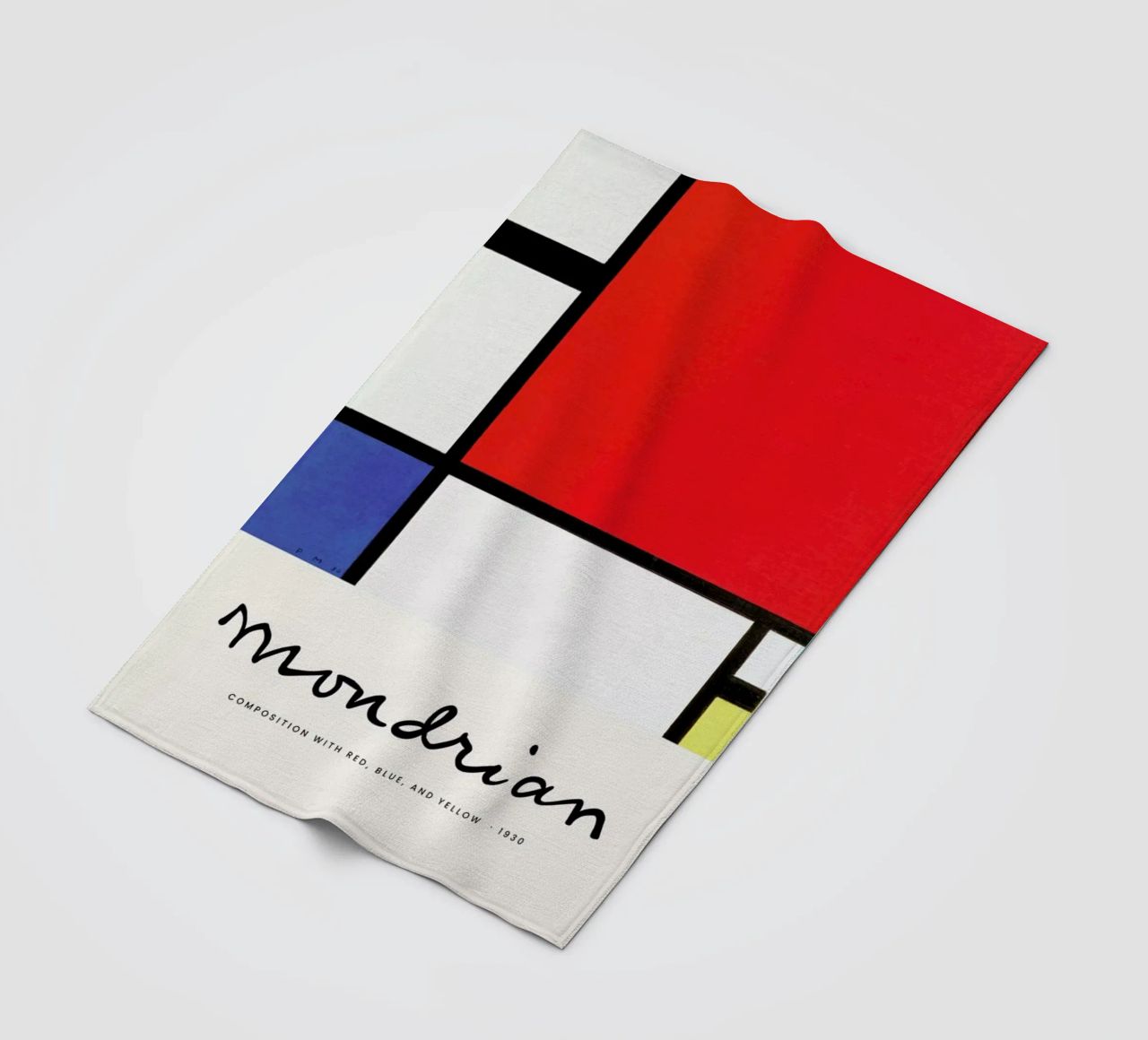 Mondrian – Signed Composition coperta in pile da Vintage by JUNIQE