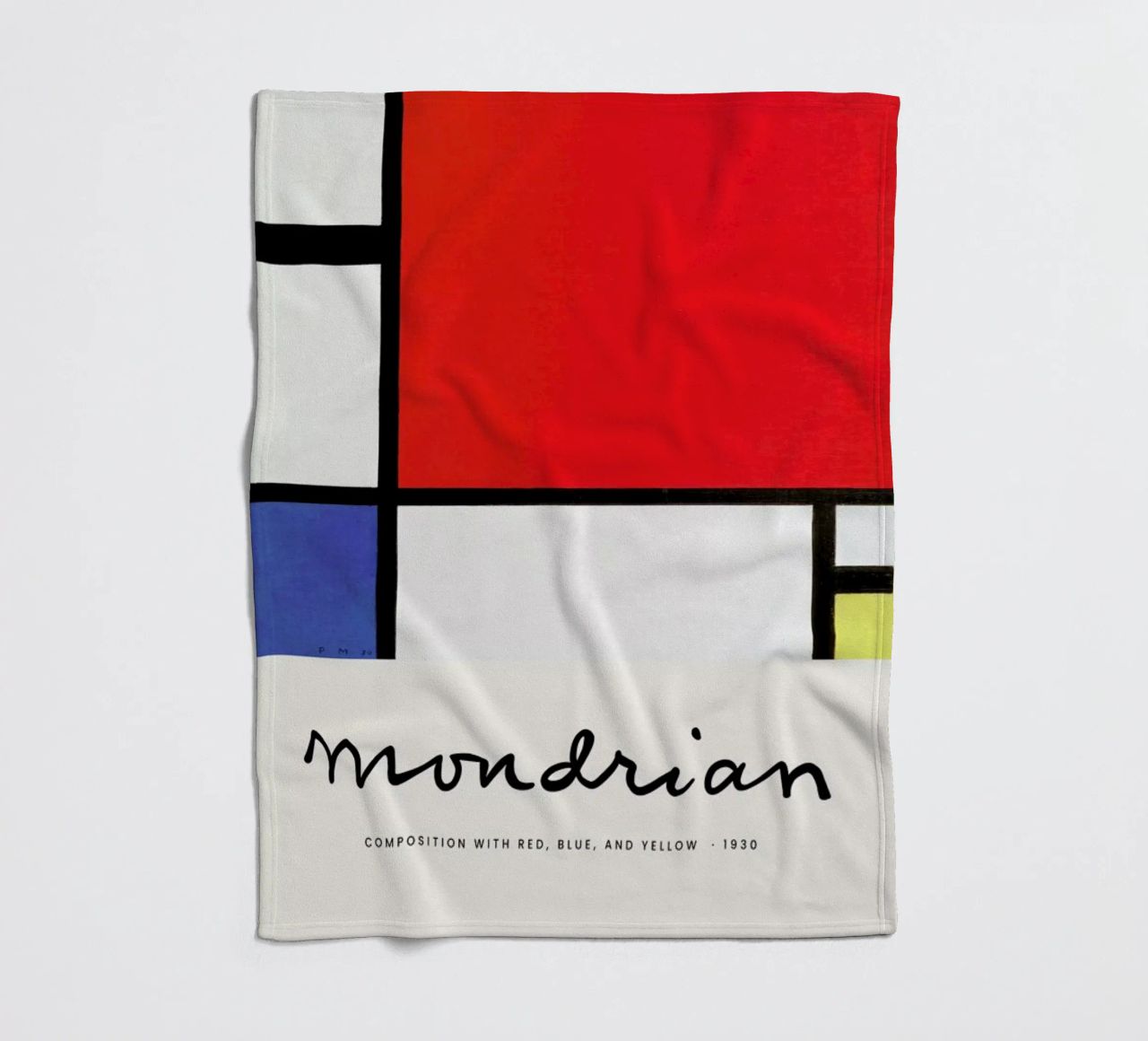 Mondrian – Signed Composition coperta in pile da Vintage by JUNIQE