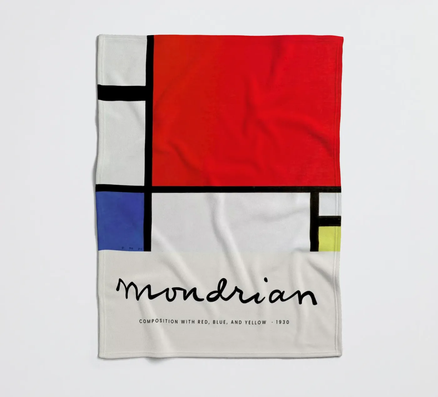 Mondrian – Signed Composition fleecedeken van Vintage by JUNIQE
