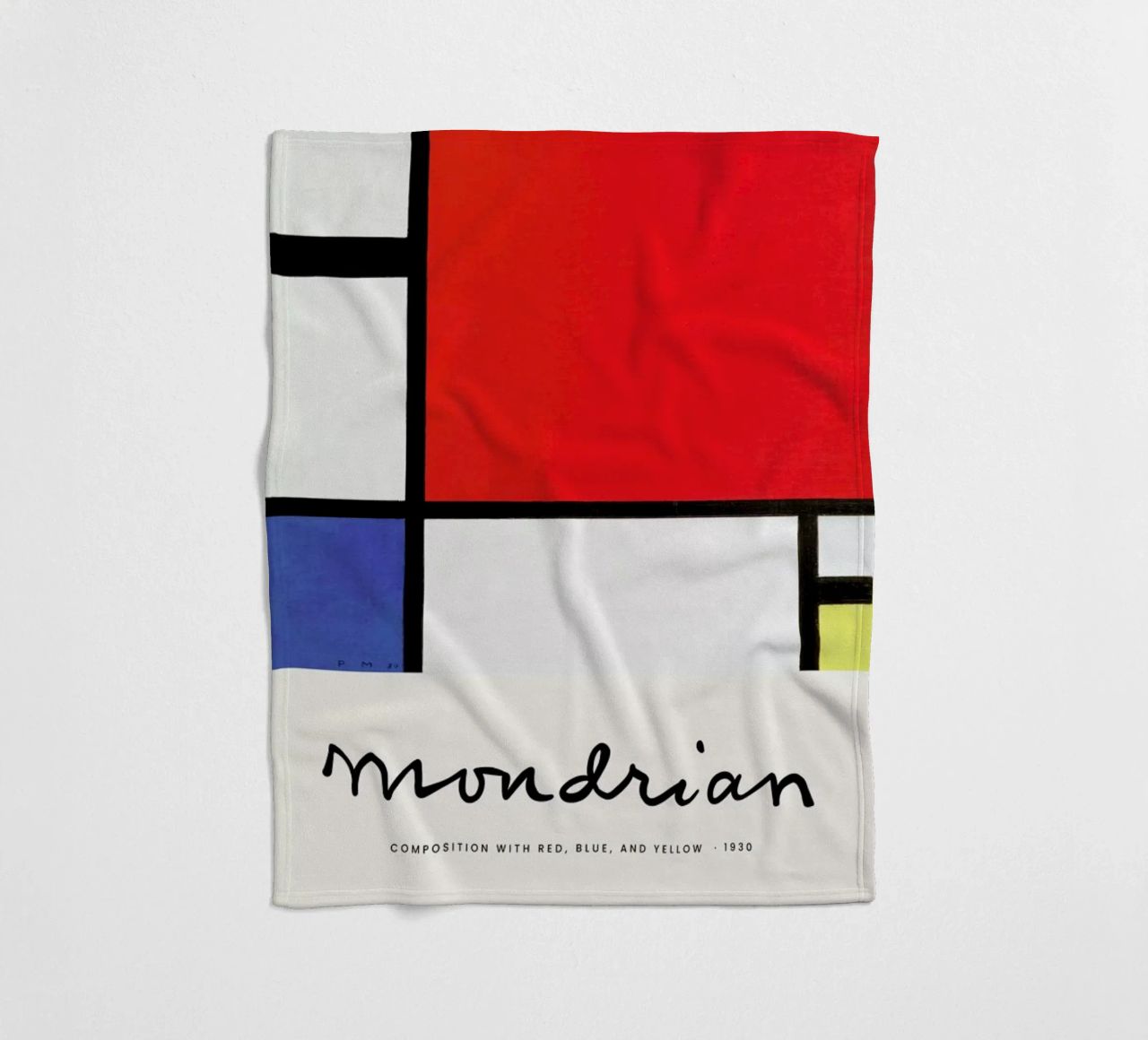 Mondrian – Signed Composition coperta in pile da Vintage by JUNIQE