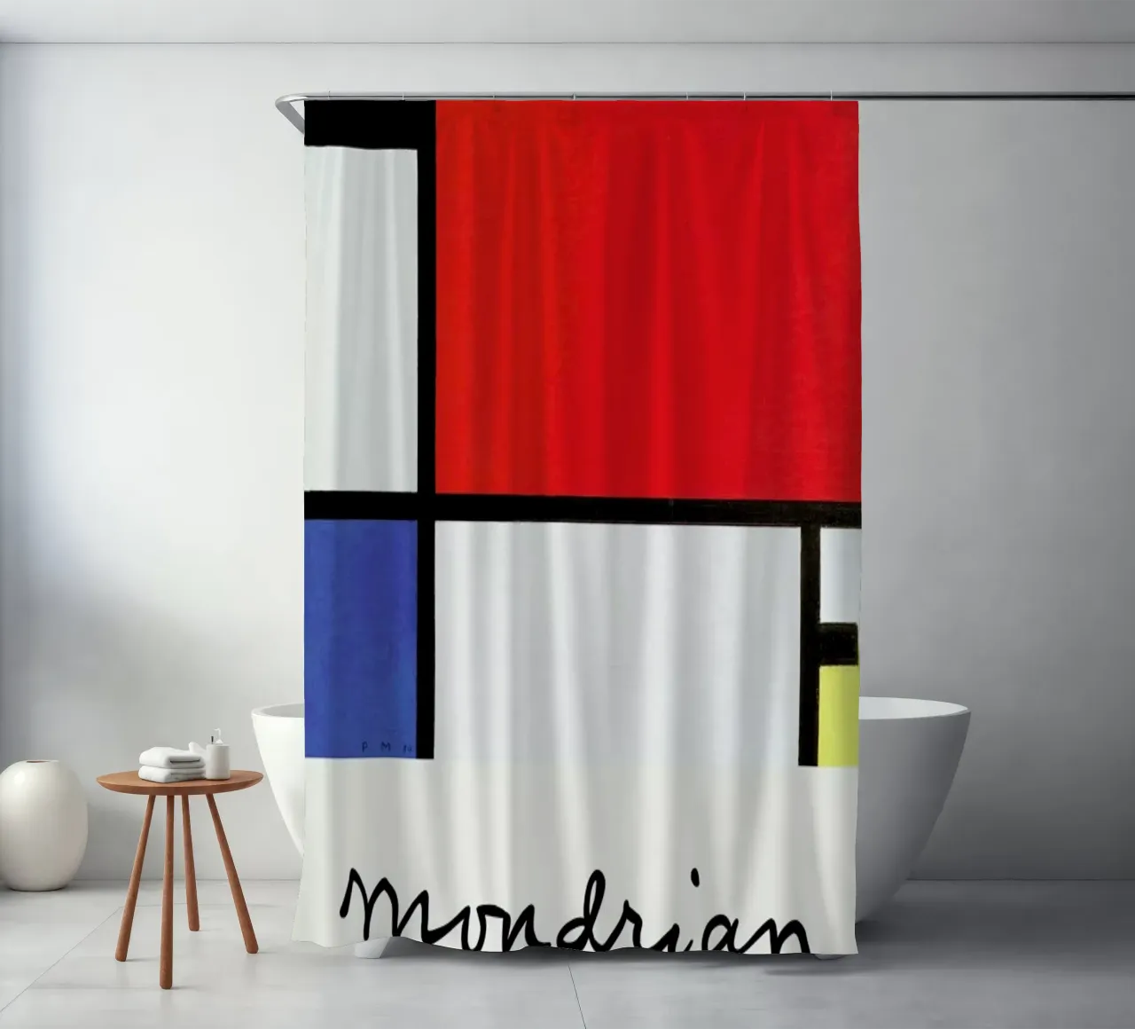 Mondrian – Signed Composition tenda da doccia da Vintage by JUNIQE