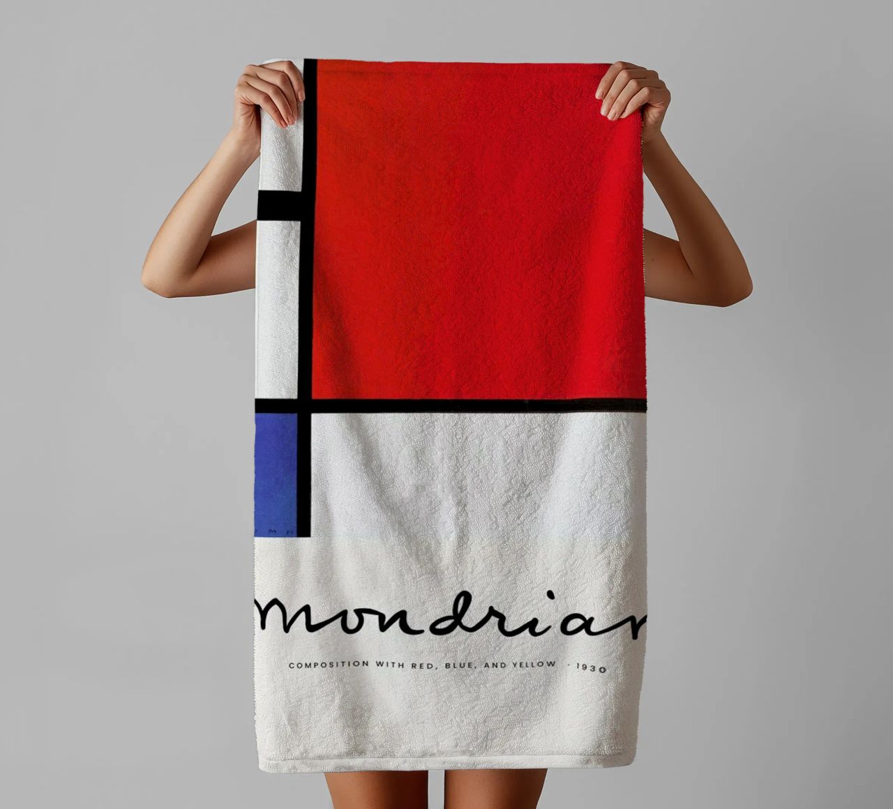 Mondrian – Signed Composition asciugamano da bagno da Vintage by JUNIQE