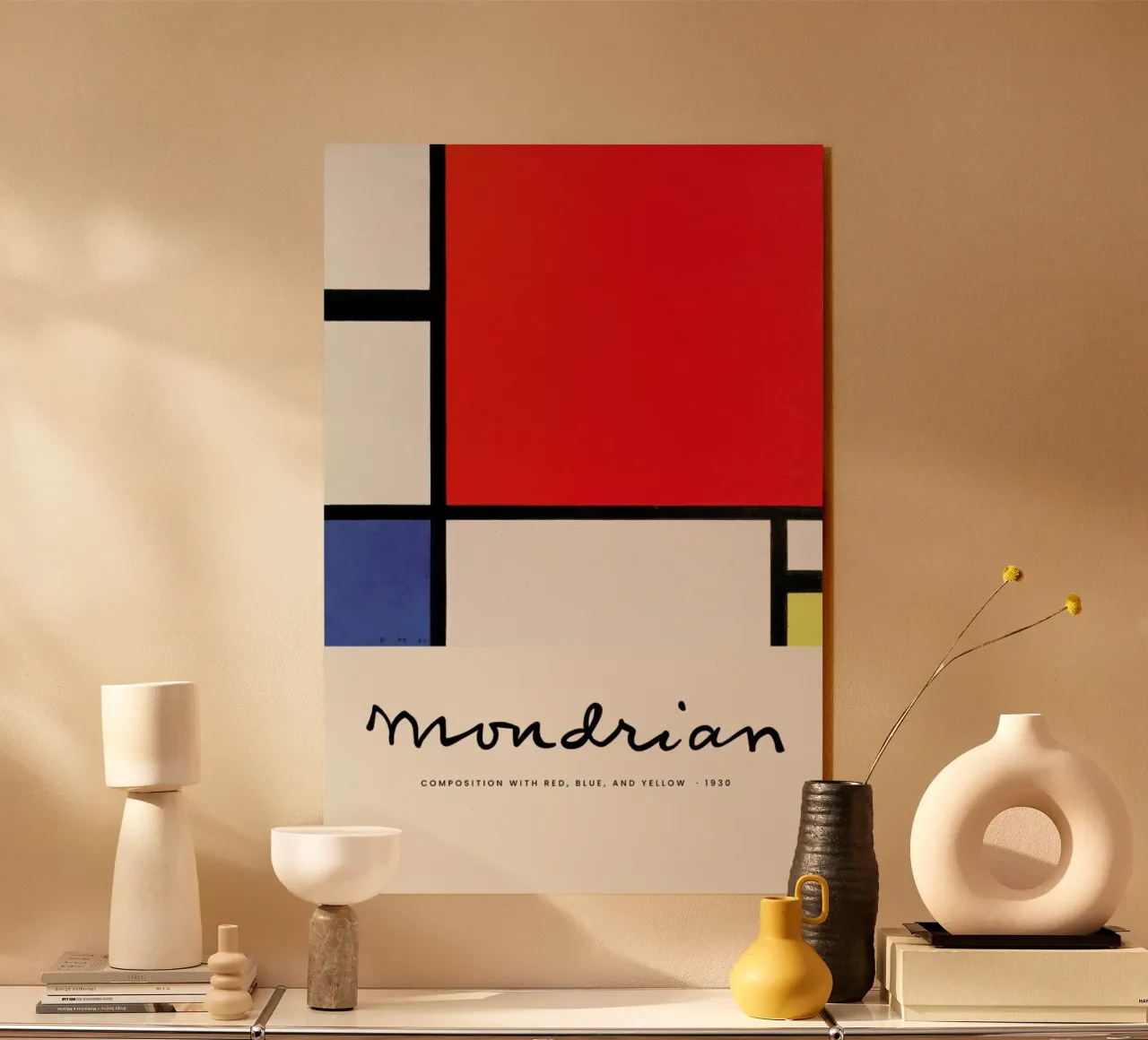 Mondrian – Signed Composition plexiglass da Vintage by JUNIQE