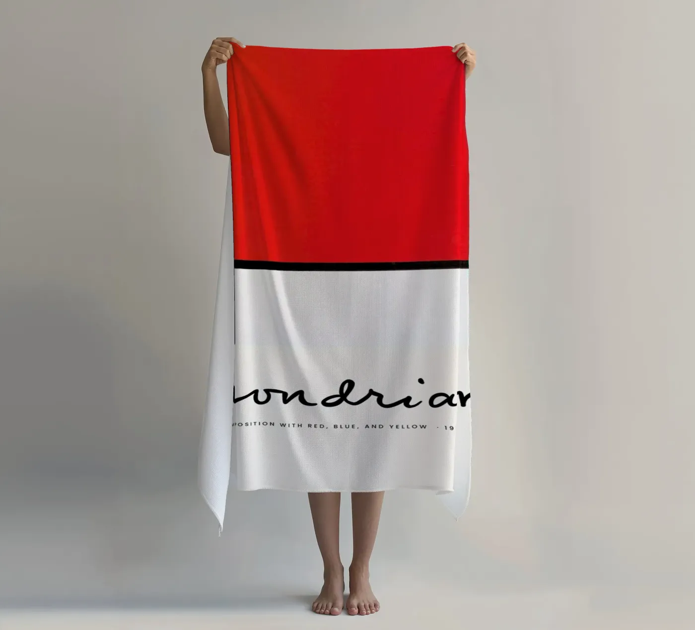 Mondrian – Signed Composition strandhanddoek van Vintage by JUNIQE