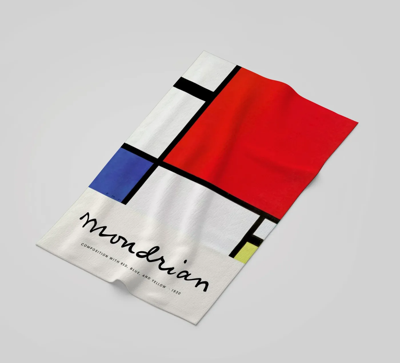 Mondrian – Signed Composition strandhanddoek van Vintage by JUNIQE