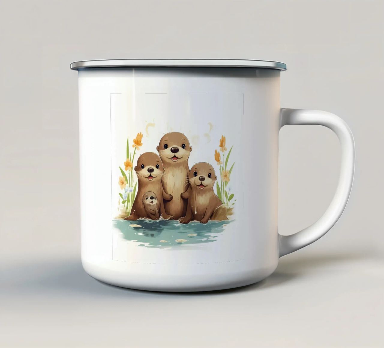Retro Otter Gang tazza in smalto da Funny Animals