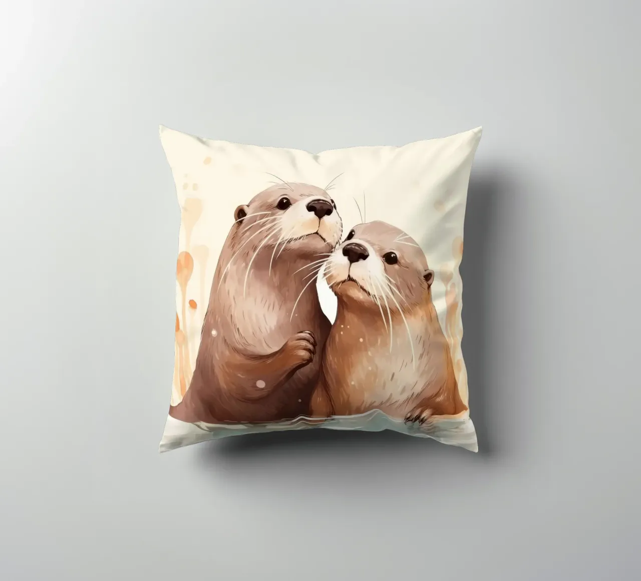 Retro Otter Duo cuscino da Funny Animals