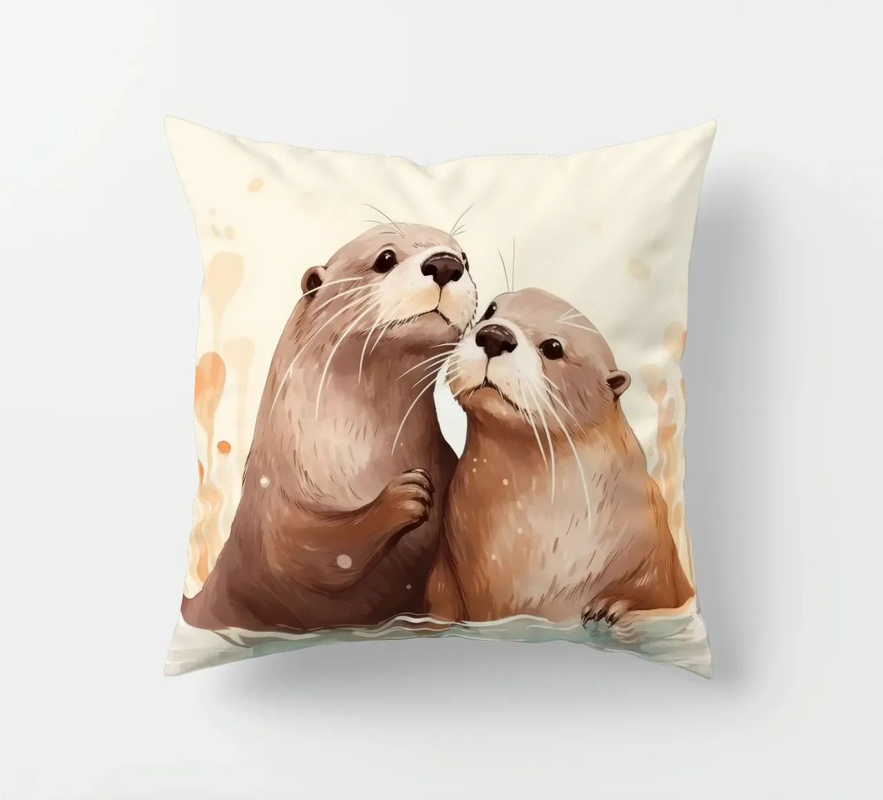 Retro Otter Duo cuscino da Funny Animals