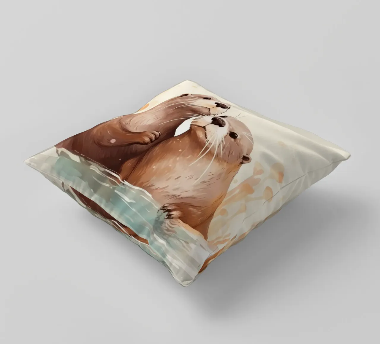 Retro Otter Duo cuscino da Funny Animals