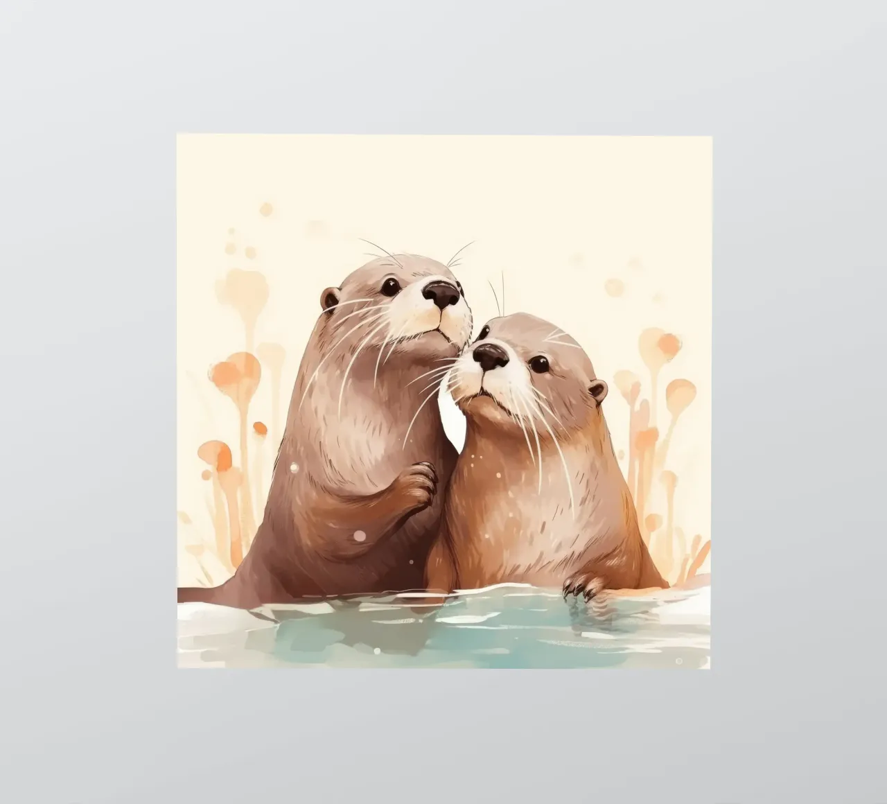 Retro Otter Duo sticker by Funny Animals