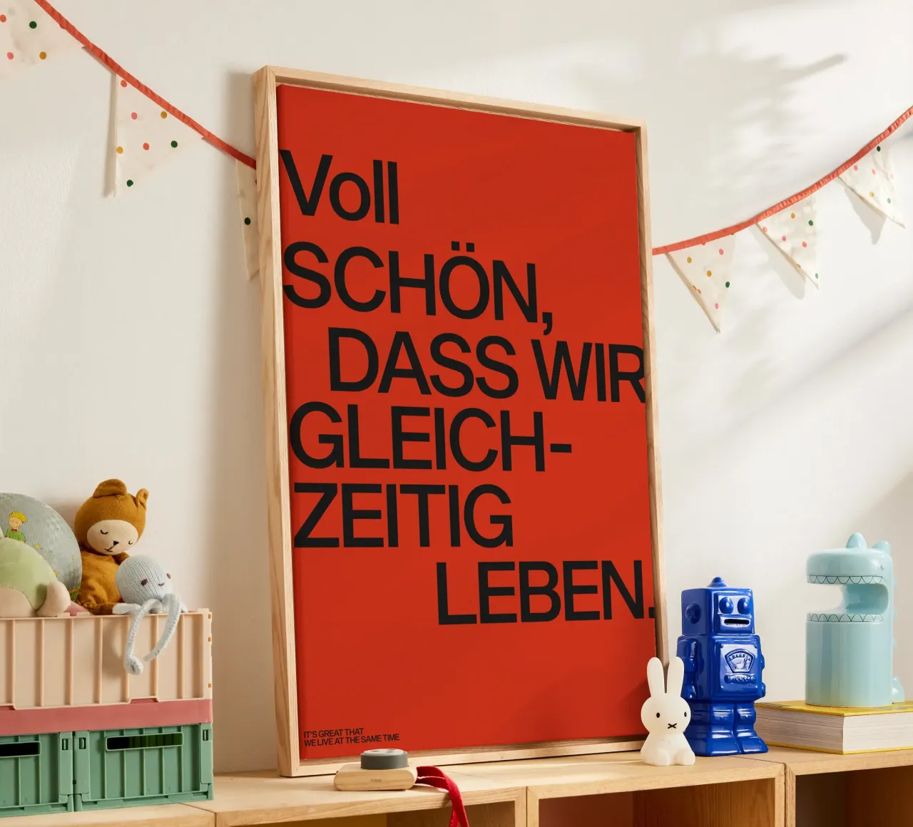 It's great that we live at the same time canvas with Floater frame by Attaboy Dsgn