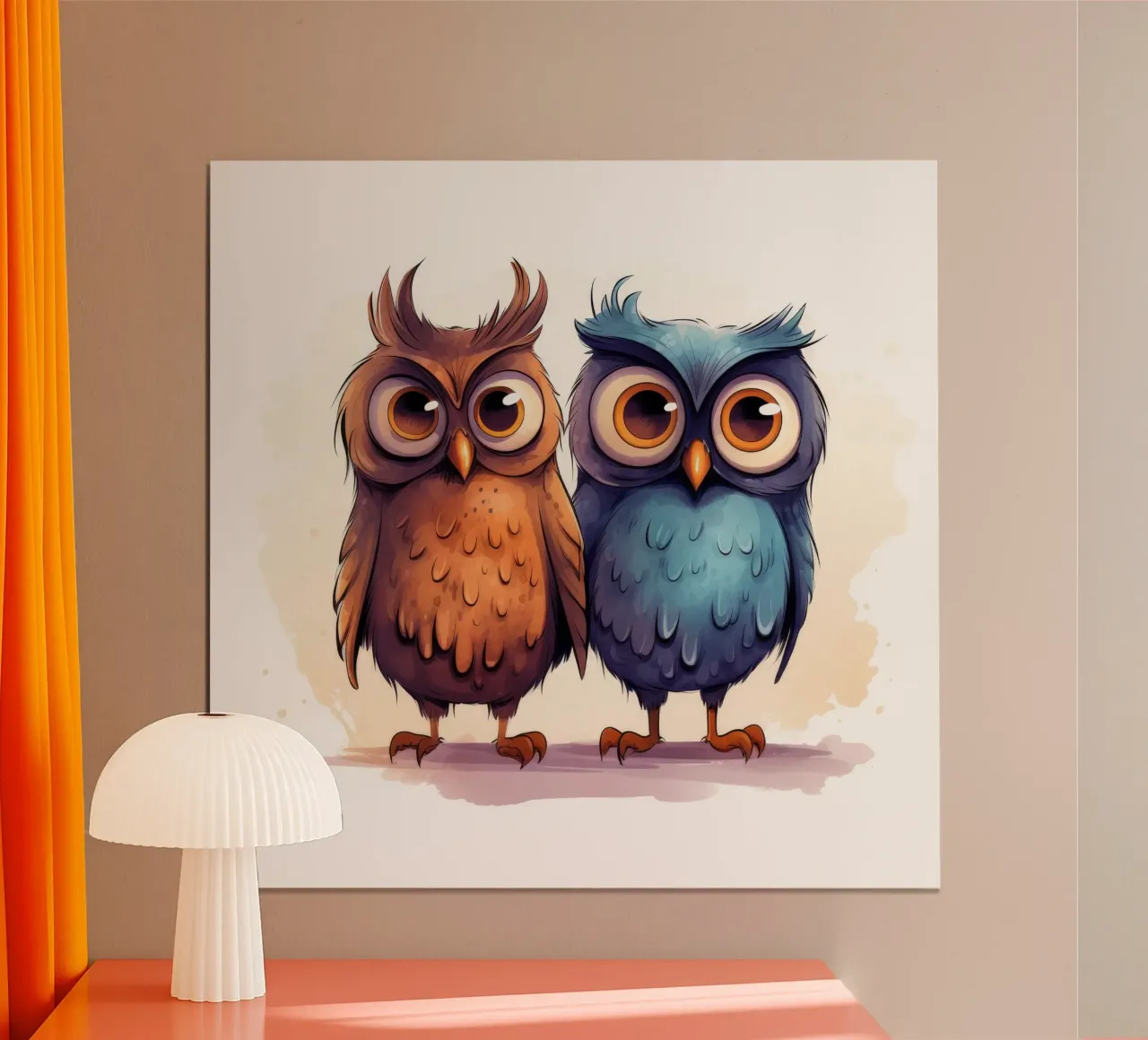 Retro Owl Duo poster da Funny Animals
