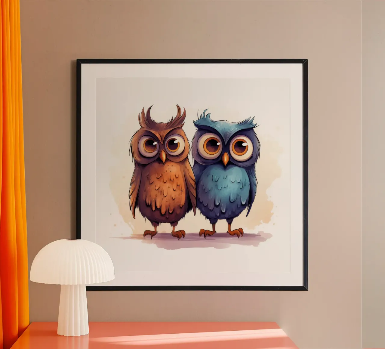 Retro Owl Duo poster da Funny Animals
