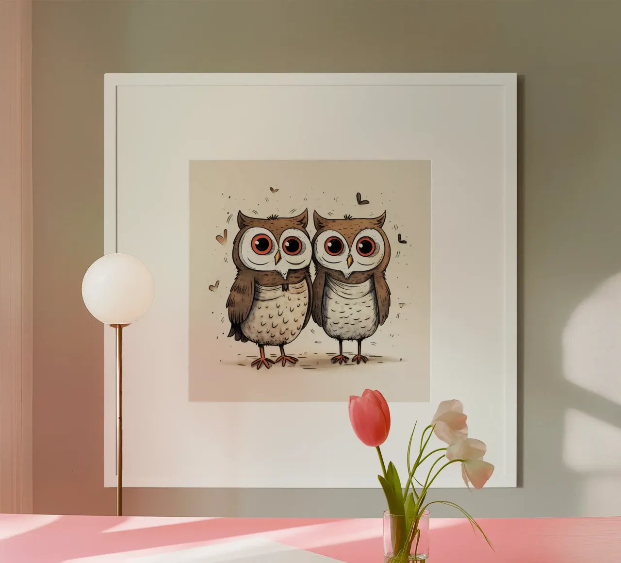 Retro Owl Duo poster da Funny Animals