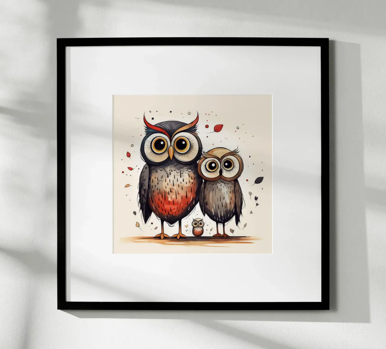 La banda dei gufi retrò poster con telaio in plastica da Funny Animals