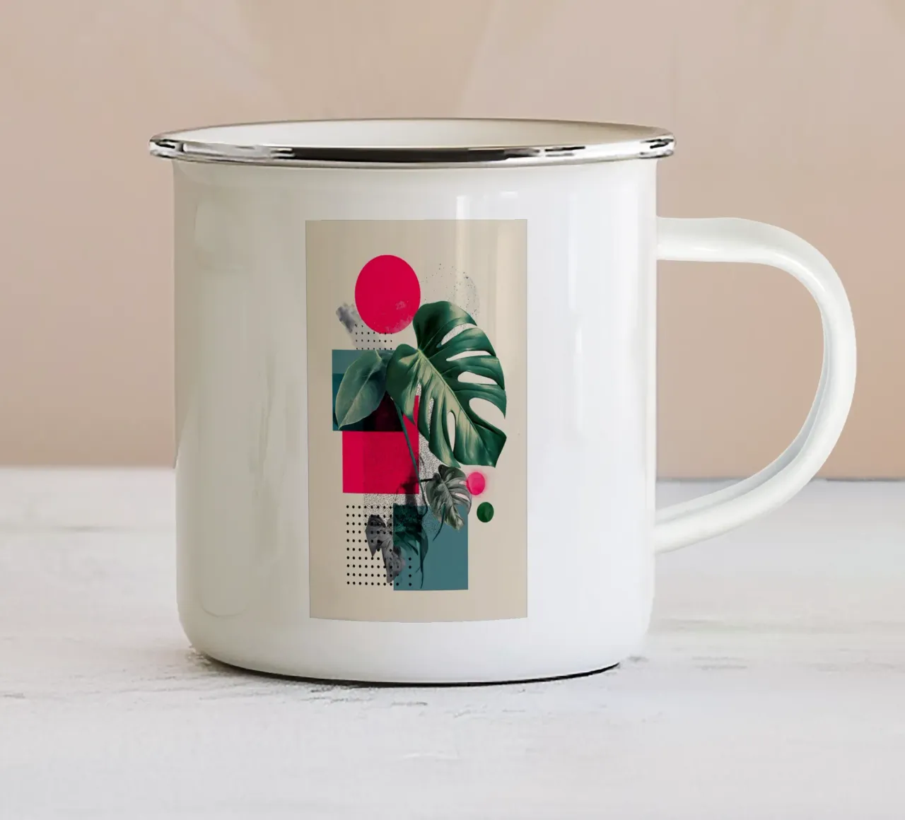 Monstera arte botanica tazza in smalto da Studio Verde