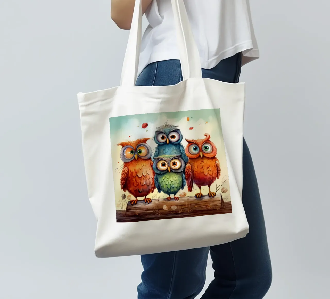 Retro Owl Gang tote bag by Funny Animals
