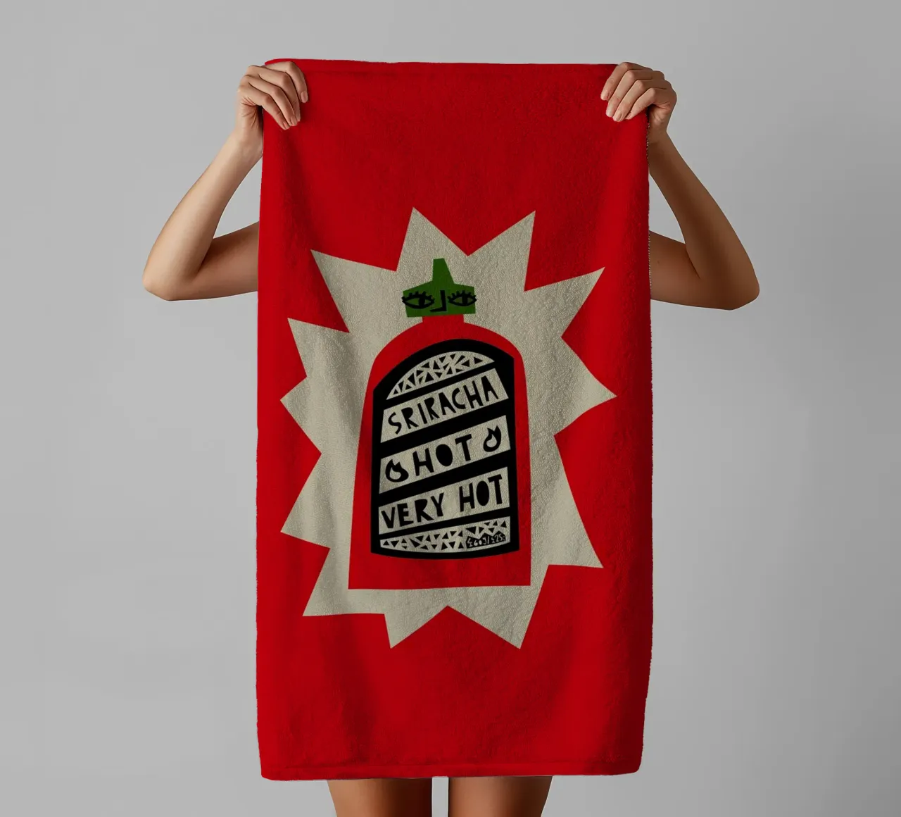 Sriracha asciugamano da bagno da Fox & Velvet