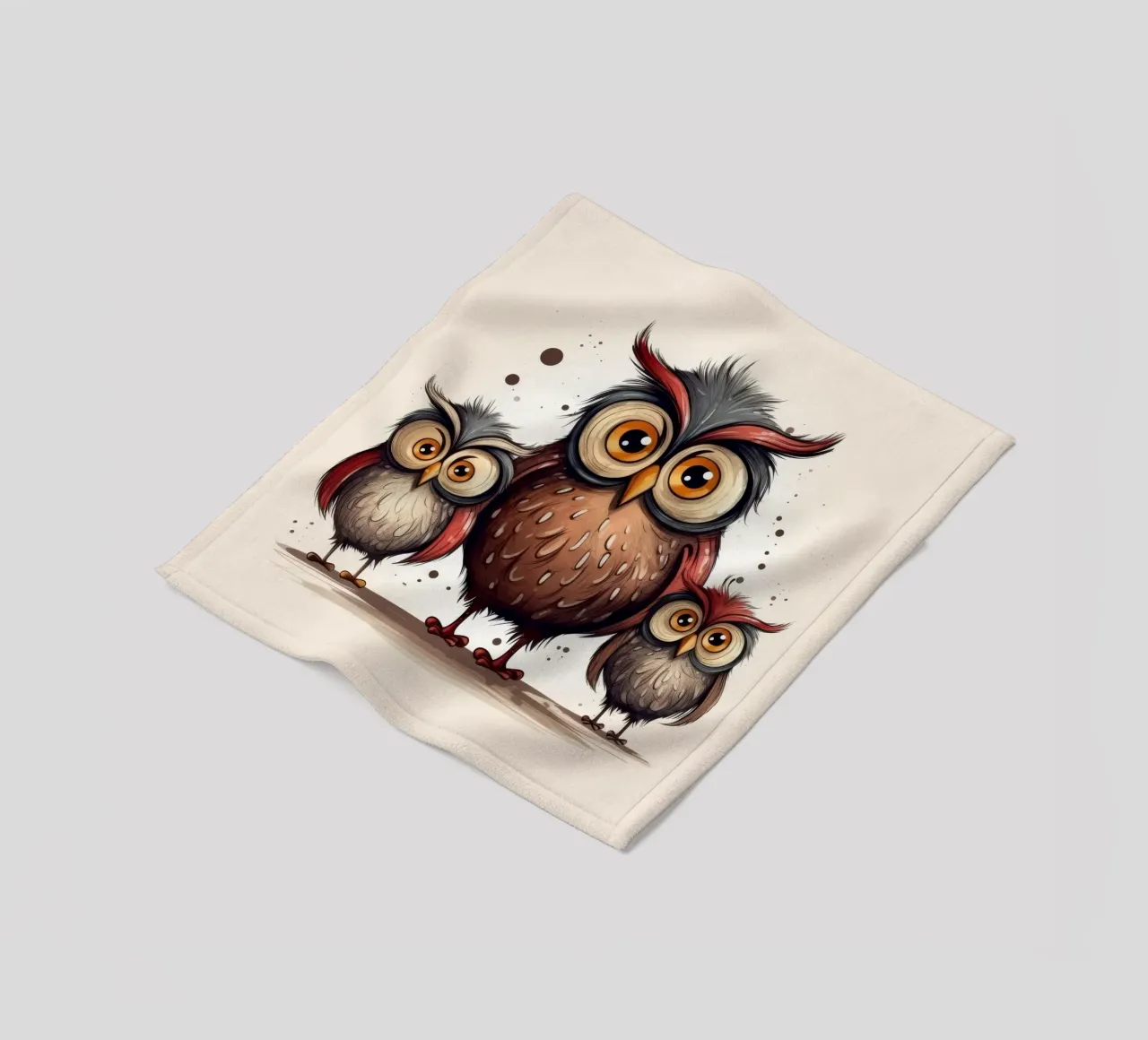 Retro-Eulenbande Fleecedecke von Funny Animals