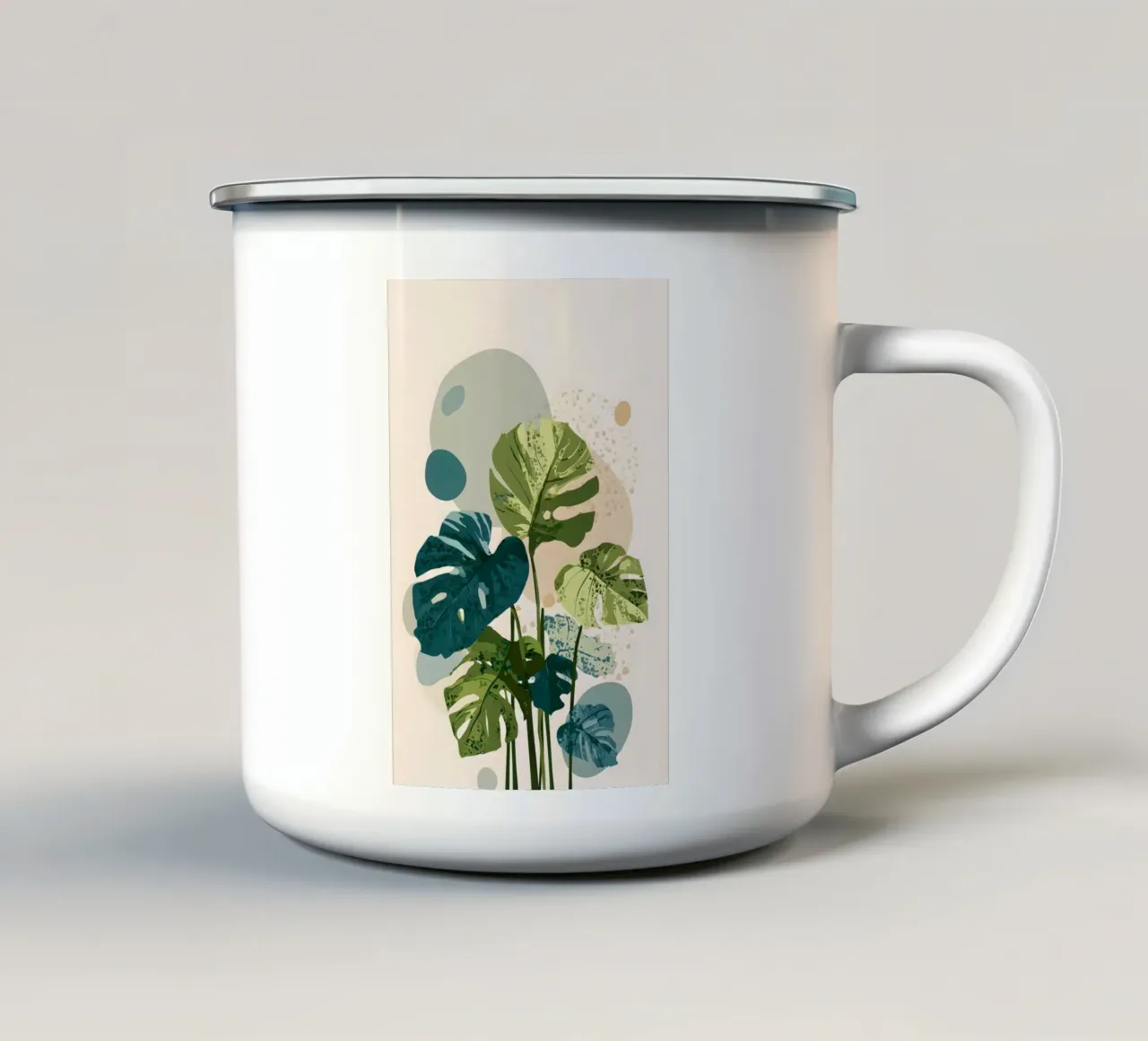 Monstera tazza in smalto da Studio Verde