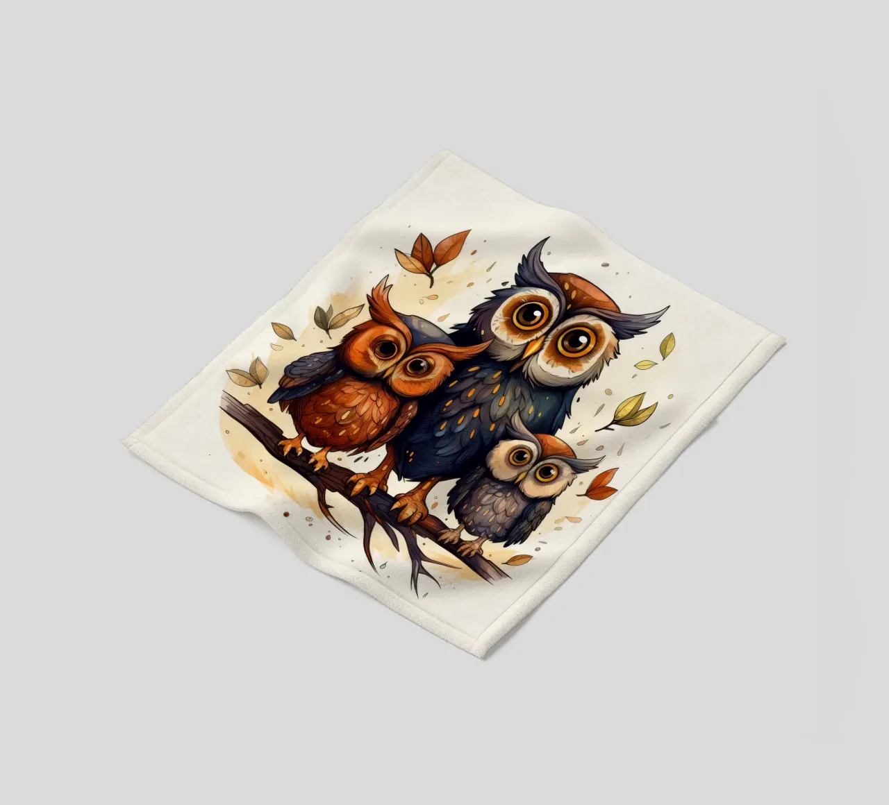 Retro-Eulenbande Fleecedecke von Funny Animals