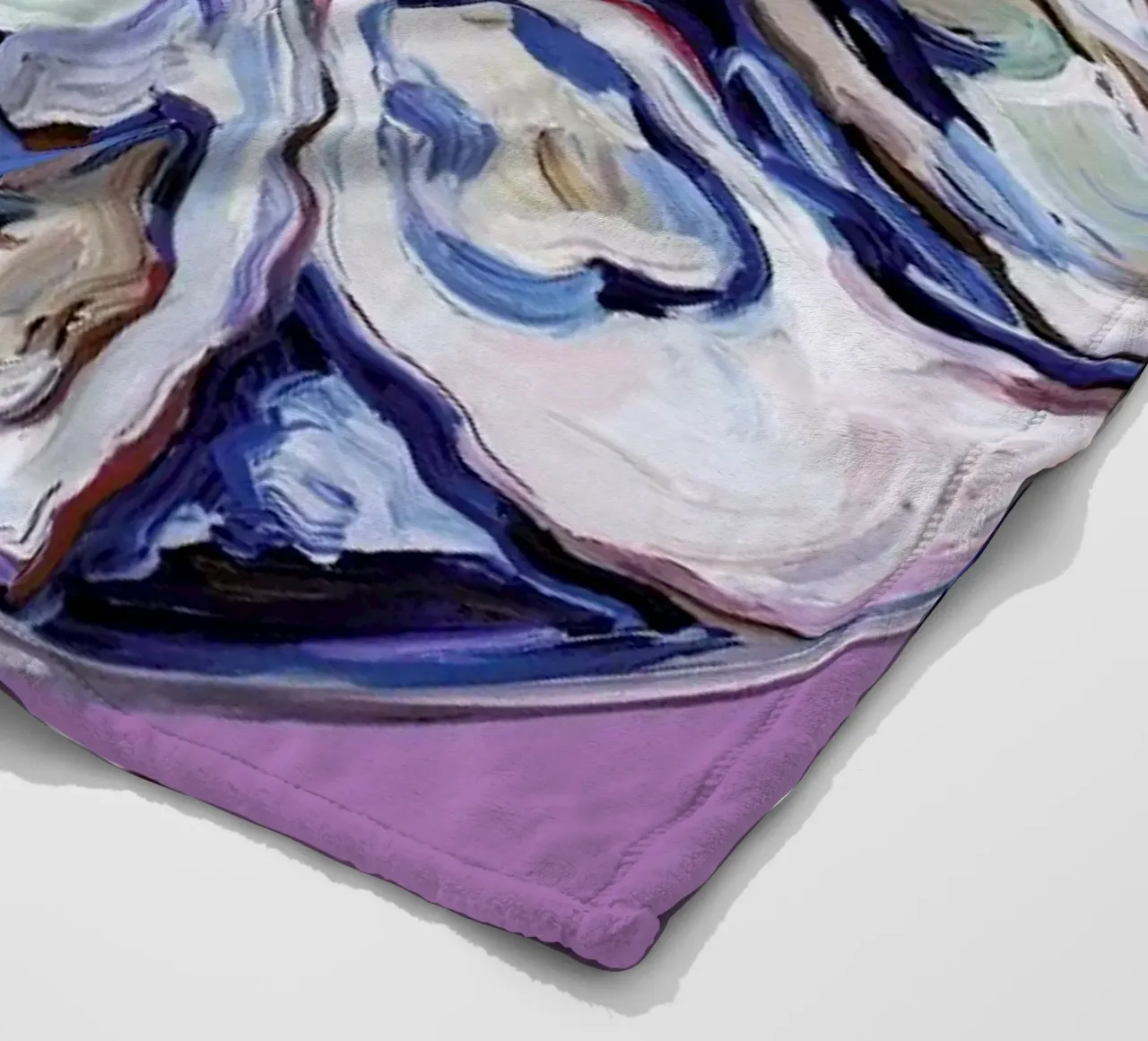 Oysters On A Plate Purple fleece blanket by Alice Straker