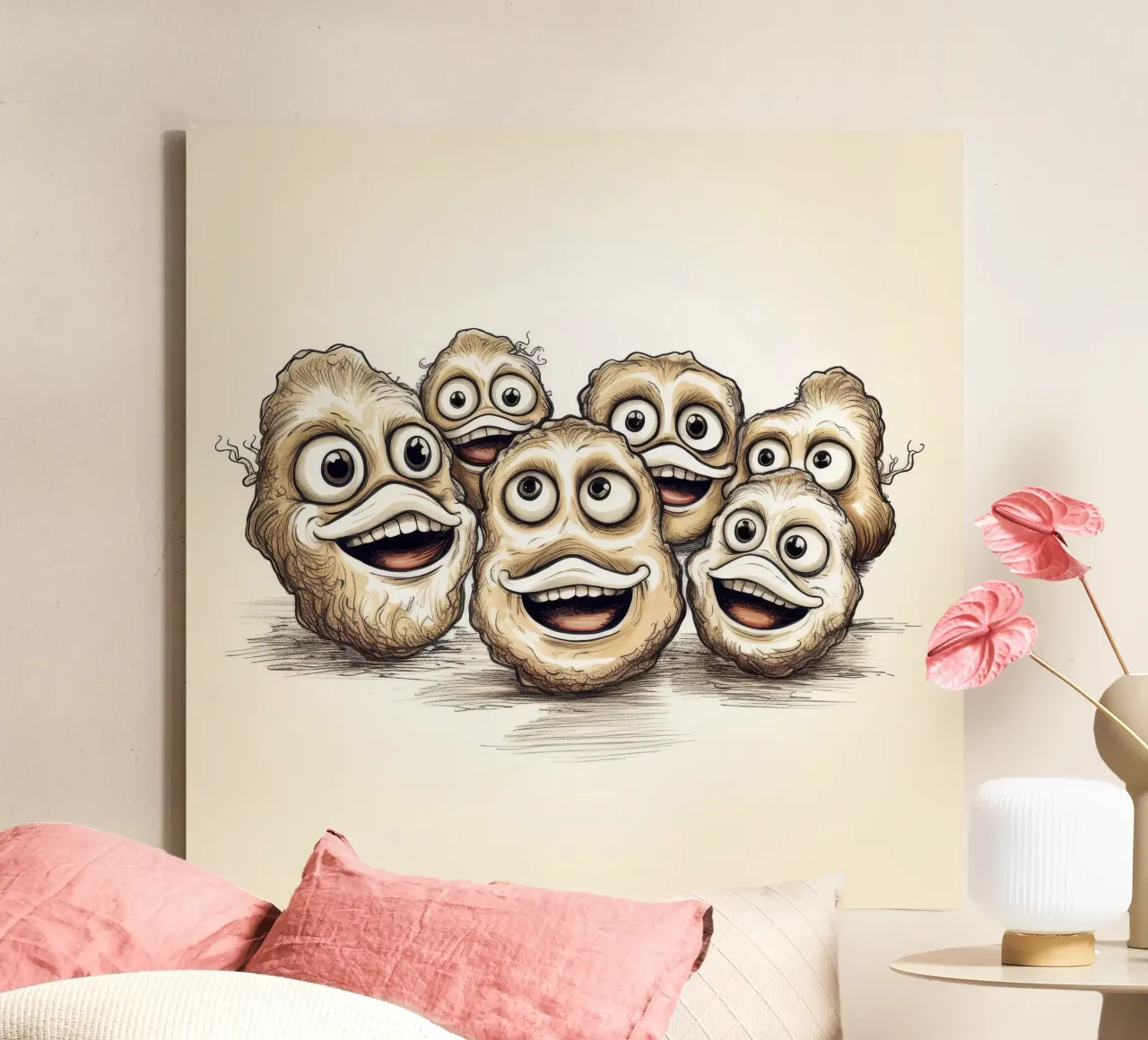 Gang di ostriche retrò tela con Cornice a cassetta da Funny Animals