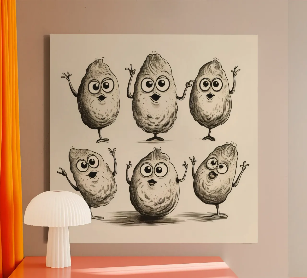 Gang di ostriche retrò tela con Cornice a cassetta da Funny Animals