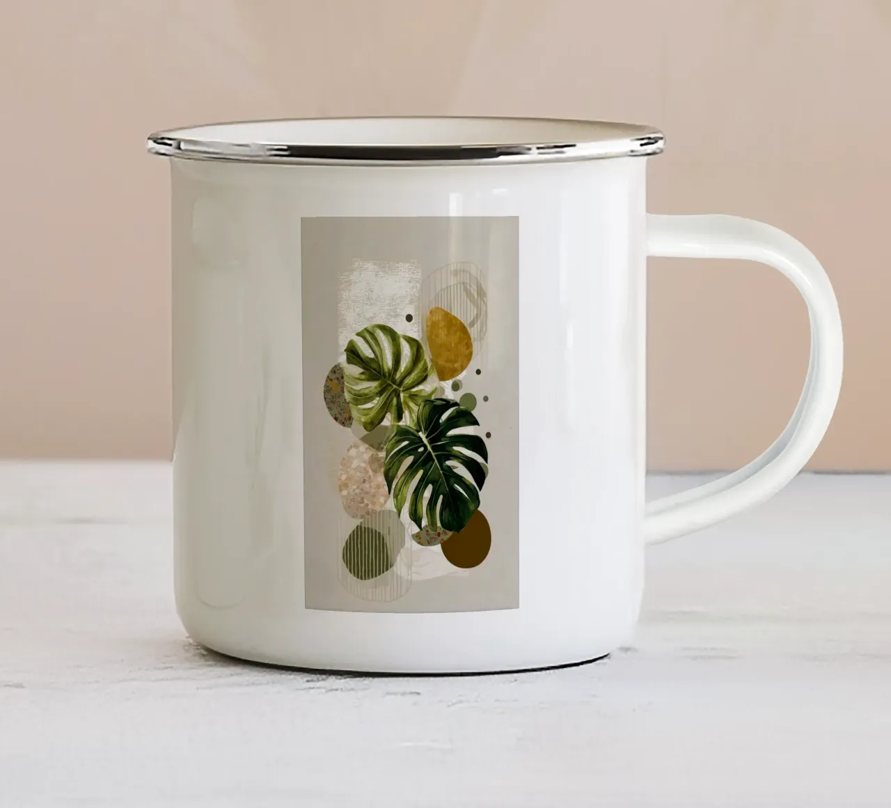 Monstera Botanica Arte tazza in smalto da Studio Verde