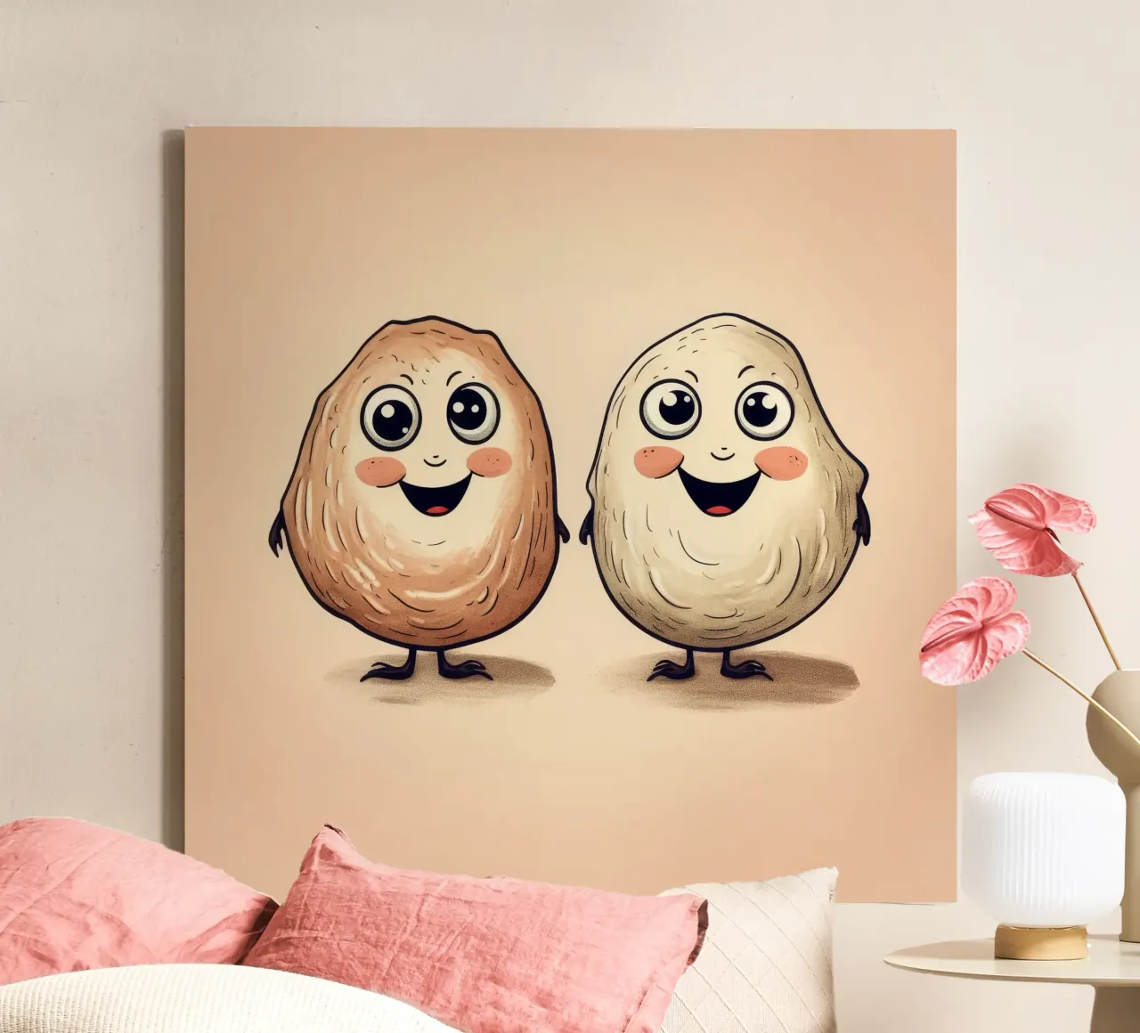 Duo di ostriche retrò tela con Cornice a cassetta da Funny Animals