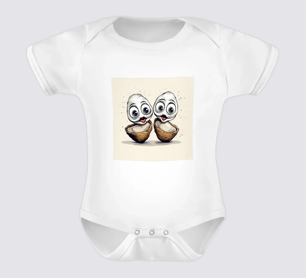 Duo di ostriche retrò body neonato maniche corte da Funny Animals