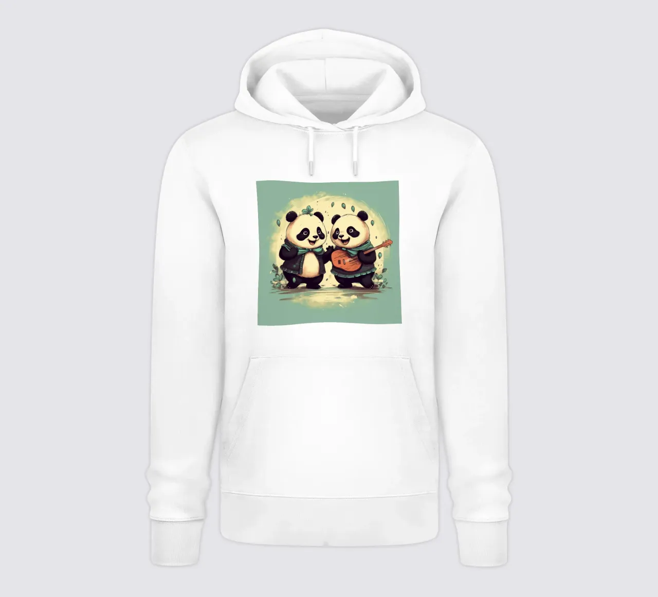Duo di panda retrò felpa con cappuccio da Funny Animals