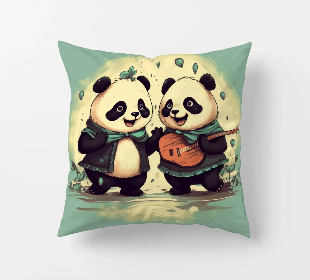 Duo di panda retrò cuscino da Funny Animals