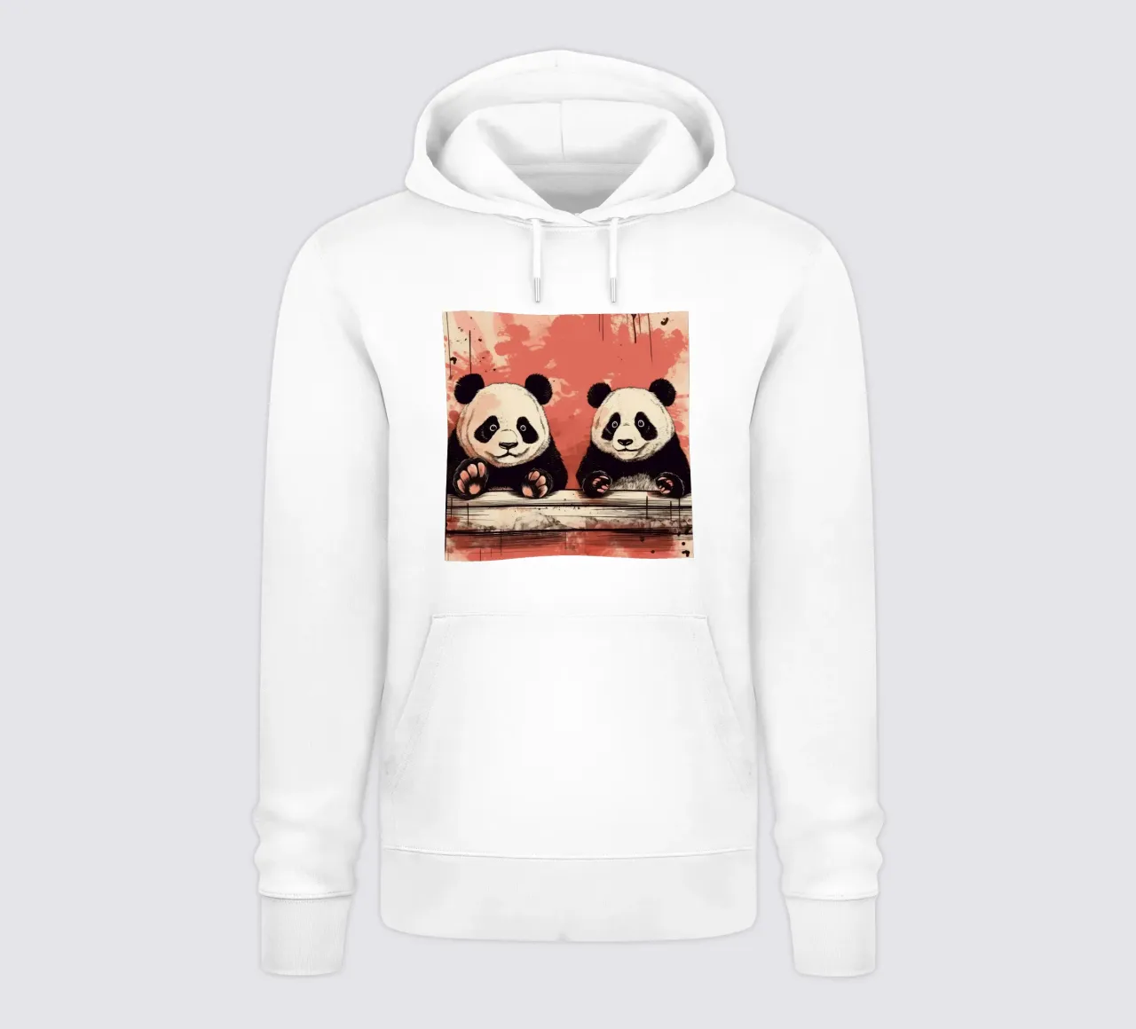 Duo di panda retrò felpa con cappuccio da Funny Animals
