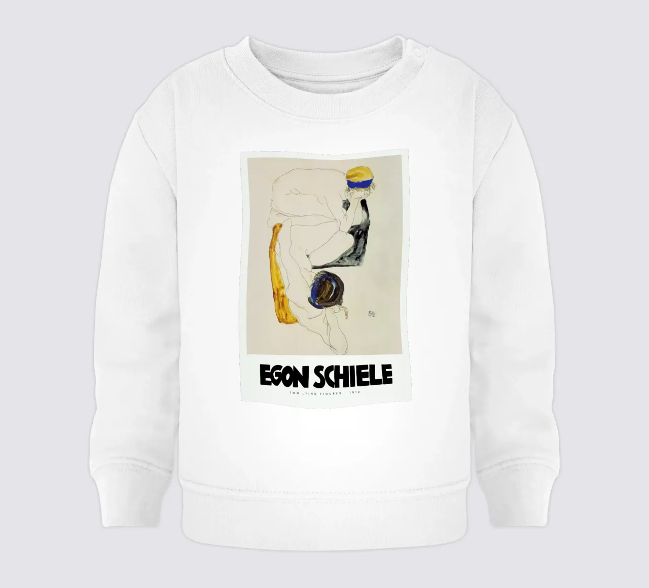Schiele - Two Lying Figures II baby sweatshirt van Vintage by JUNIQE