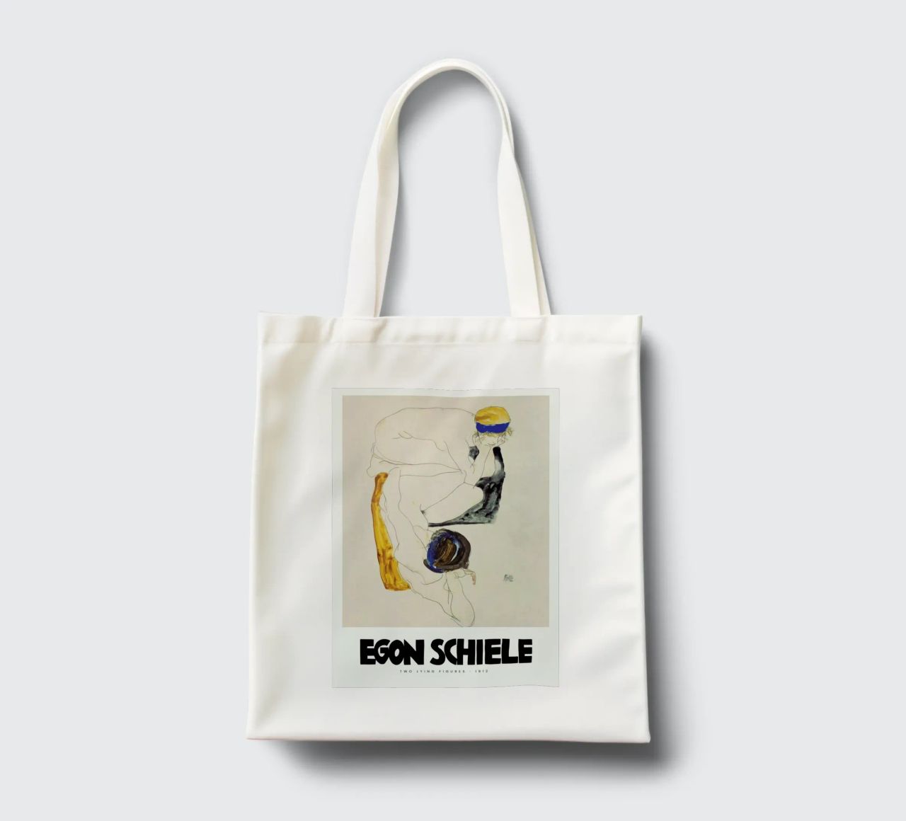 Schiele - Two Lying Figures II borsa in juta da Vintage by JUNIQE