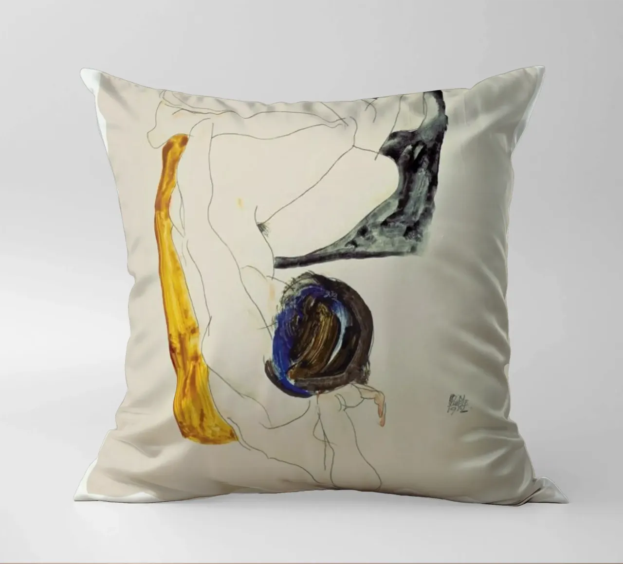 Schiele - Two Lying Figures II cuscino da Vintage by JUNIQE