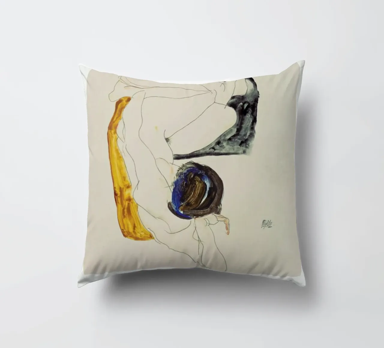 Schiele - Two Lying Figures II cuscino da Vintage by JUNIQE