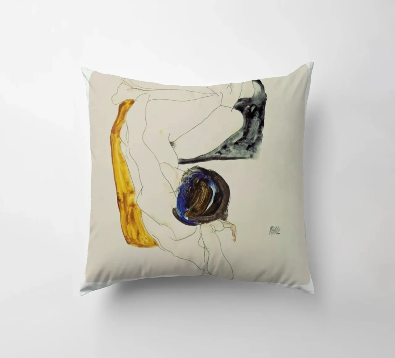 Schiele - Two Lying Figures II cuscino da Vintage by JUNIQE