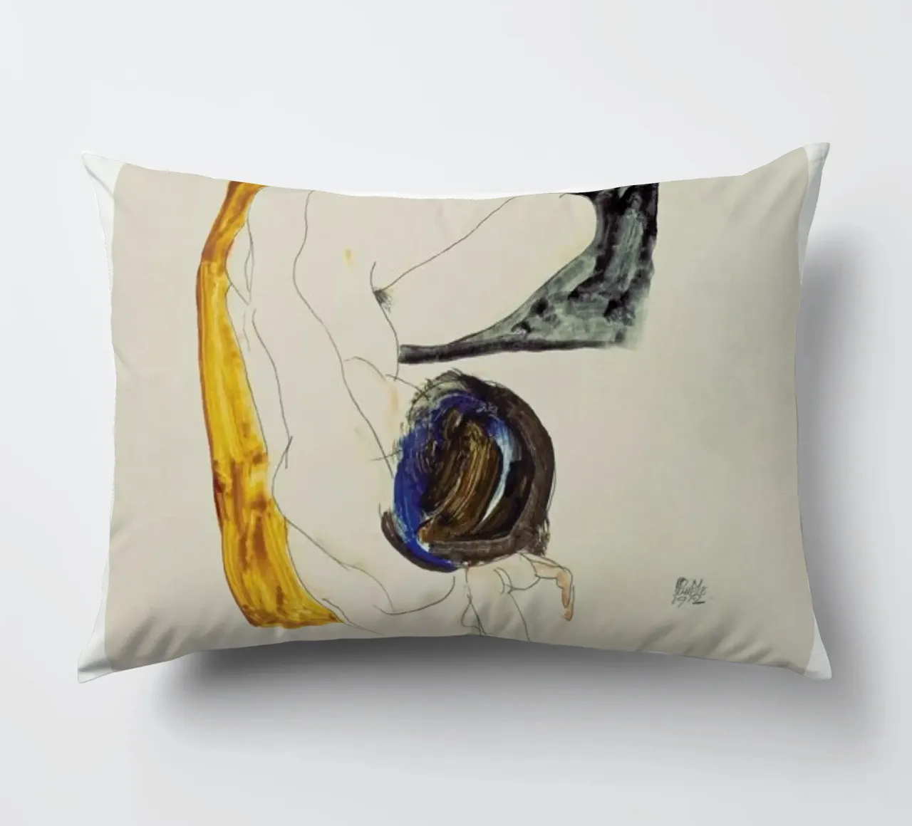 Schiele - Two Lying Figures II cuscino da Vintage by JUNIQE