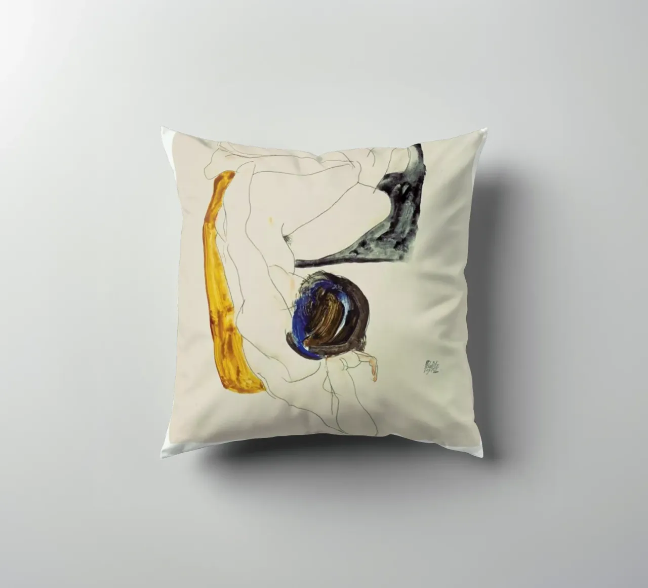 Schiele - Two Lying Figures II cuscino da Vintage by JUNIQE