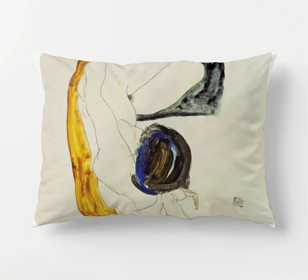 Schiele - Two Lying Figures II cuscino da Vintage by JUNIQE