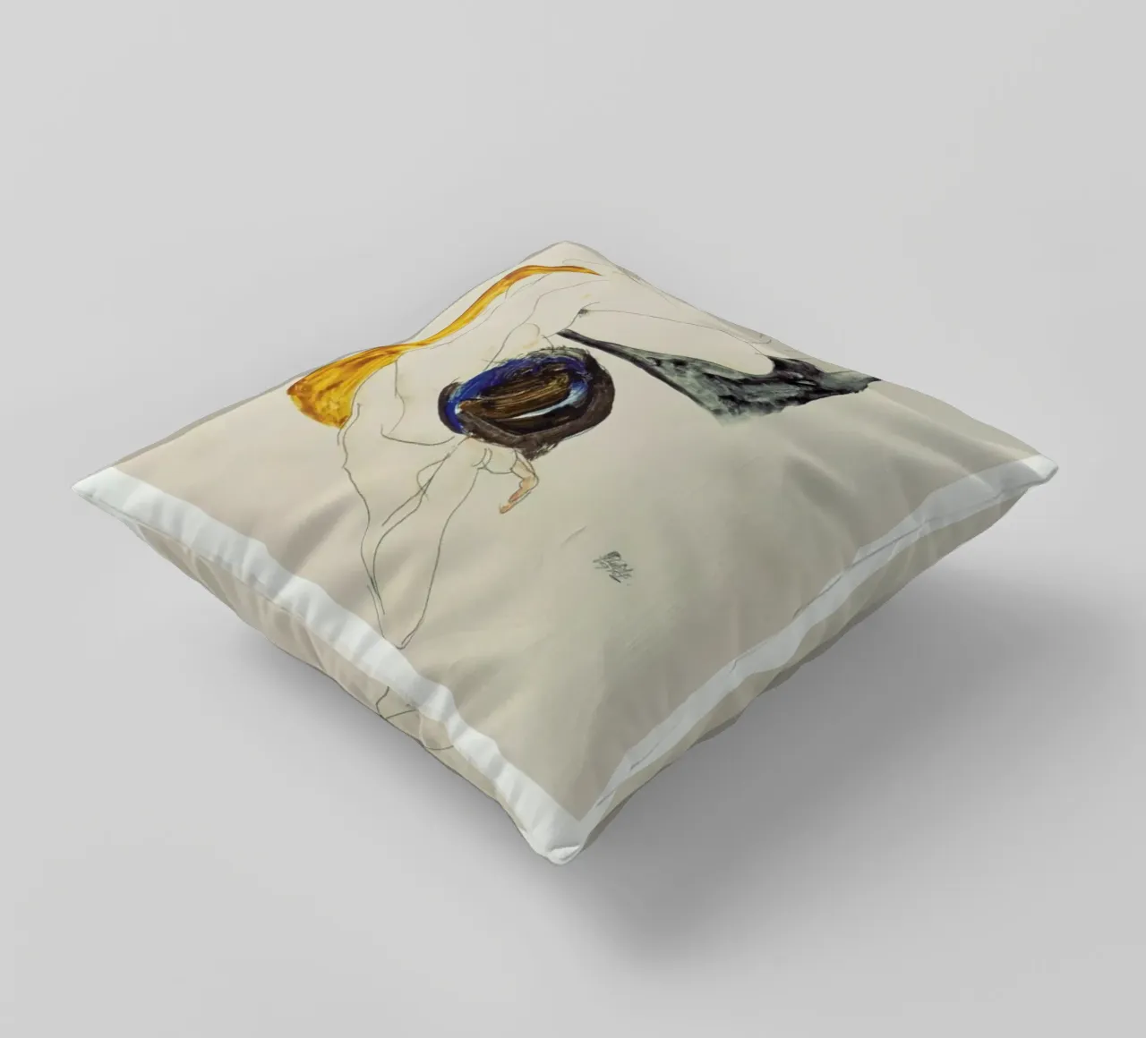 Schiele - Two Lying Figures II cuscino da Vintage by JUNIQE