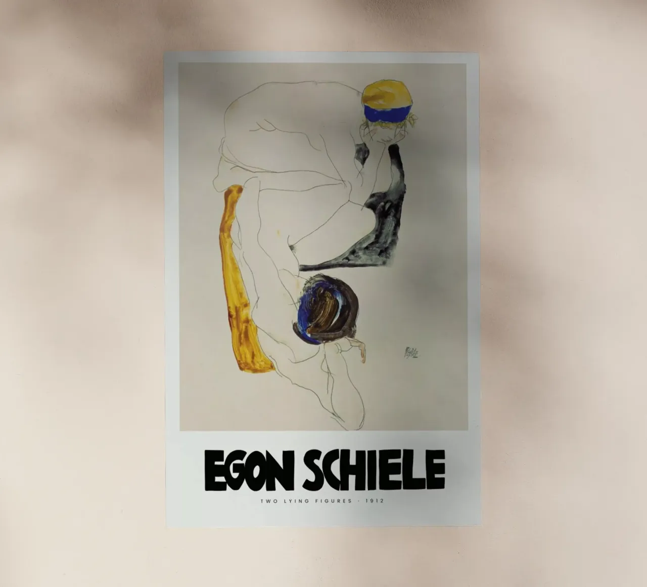 Schiele - Two Lying Figures II pellicola backlit da Vintage by JUNIQE