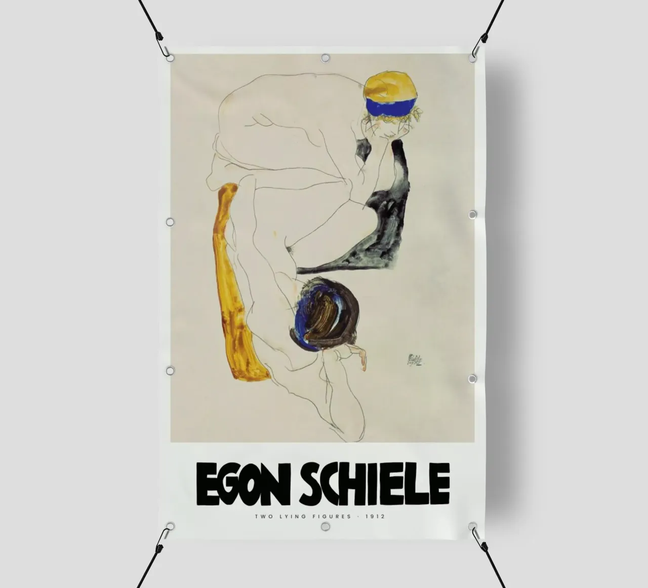 Schiele - Two Lying Figures II telo in pvc da Vintage by JUNIQE