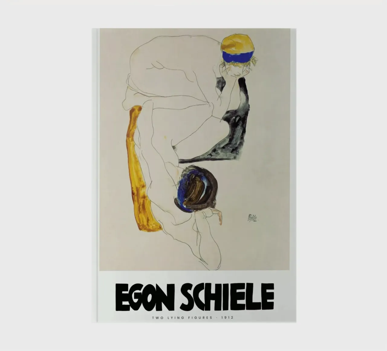 Schiele - Two Lying Figures II notebook by Vintage by JUNIQE