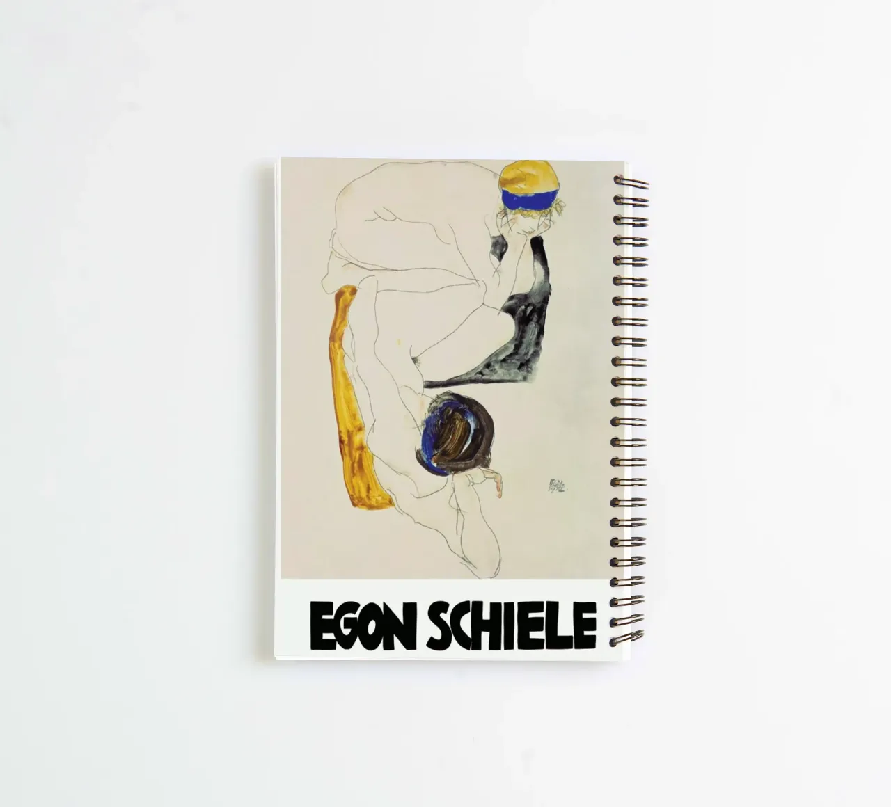 Schiele - Two Lying Figures II spiral notebook by Vintage by JUNIQE