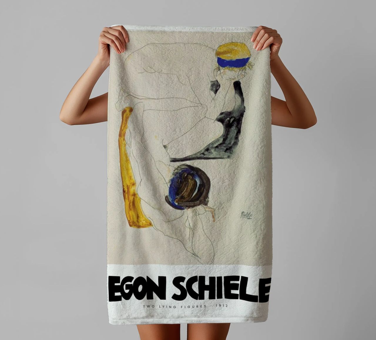 Schiele - Two Lying Figures II Handtuch von Vintage by JUNIQE