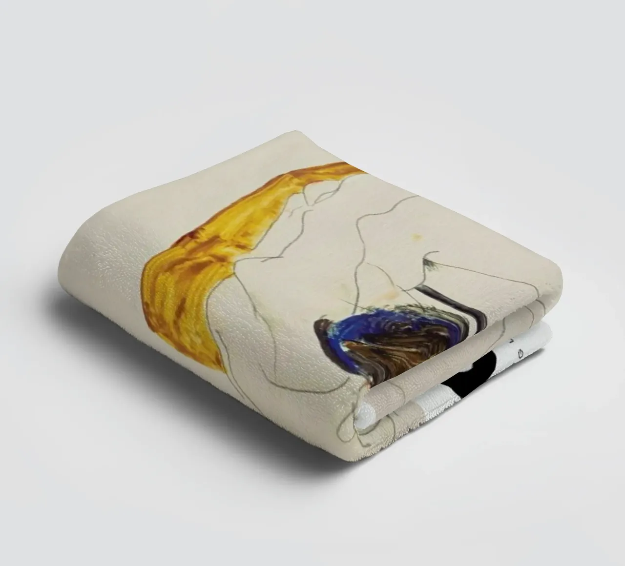 Schiele - Two Lying Figures II Handtuch von Vintage by JUNIQE