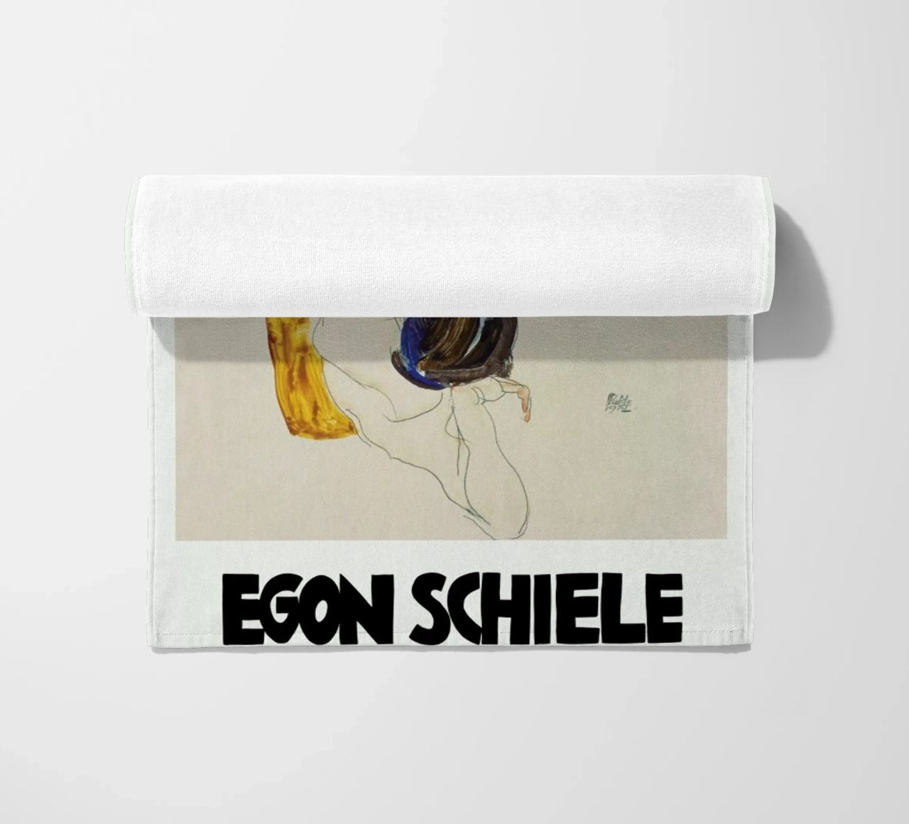 Schiele - Two Lying Figures II Strandtuch von Vintage by JUNIQE
